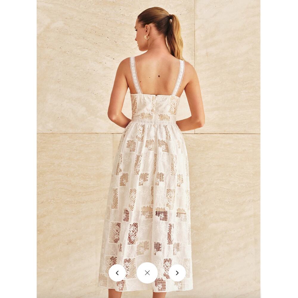 NWT Commense Cotton Patchwork Lace Embroidered Maxi Dress Sz S - Picture 6 of 7